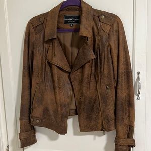 Textured faux leather Moto jacket